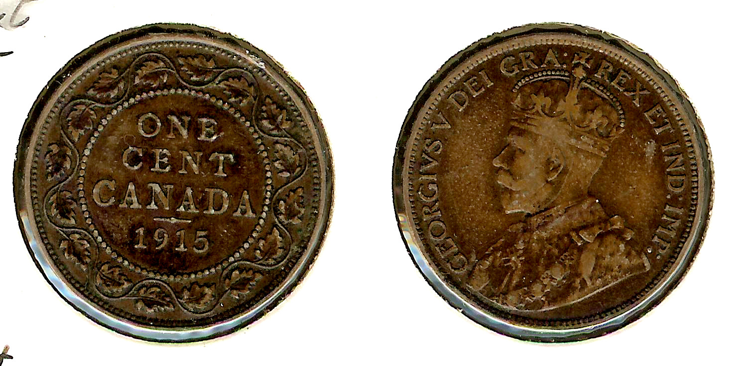 Canada large cent 1915 gVF